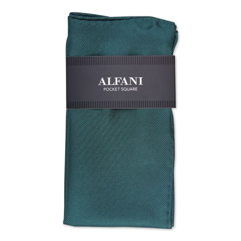 ALFANI Mens Teal Satin Pocket Square